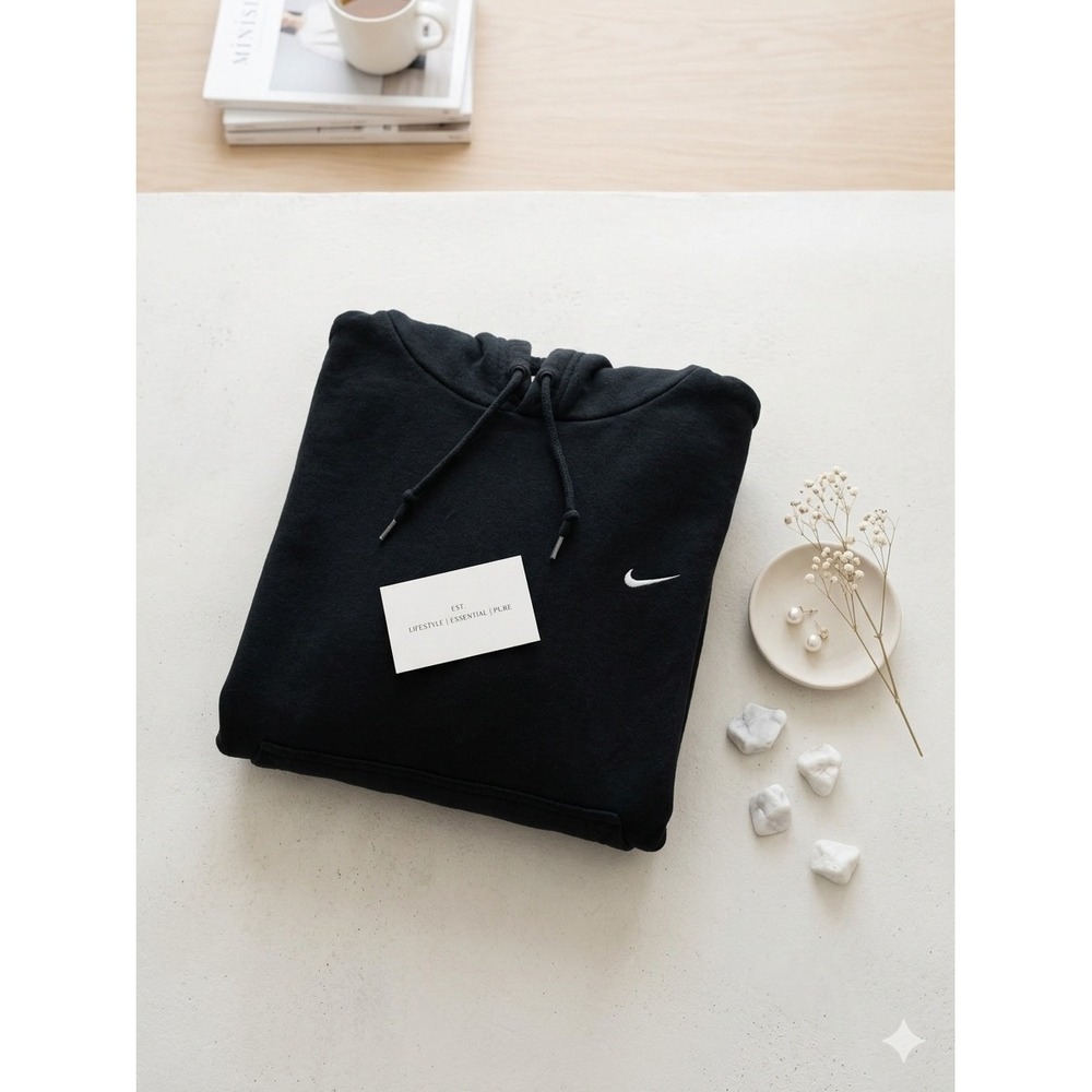 Nike Y2K Silver‎ Tag Oversized Pullover Hoodie Black Men's Size Medium